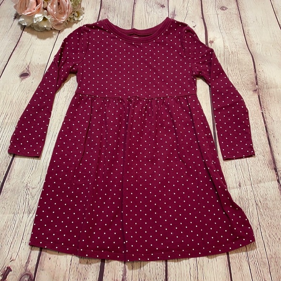 Old Navy Other - 🌸 Old Navy Burgundy Polka Dot Long Sleeve Dress